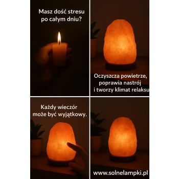 Lampa solna nocna do sypialni 2–3 kg – sól himalajska